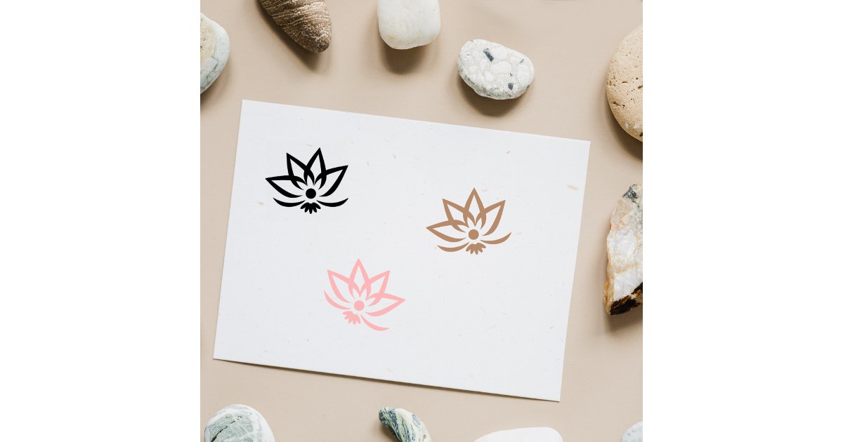 Modern Abstract Lotus Flower, Rubber Stamp | Zazzle