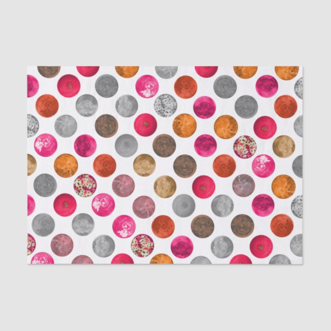 Modern Abstract Magenta Orange Geo Spheres  Tissue Paper (Front)
