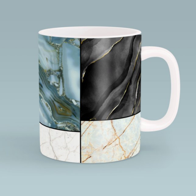 Modern Abstract Marble Agate Geometric Block Coffee Mug (Creator Uploaded)