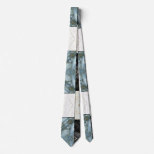 Modern Abstract Marble Agate Geometric Block Neck Tie