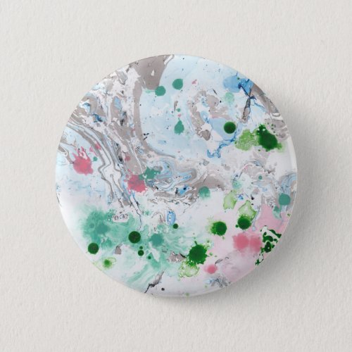 Modern Abstract Marble Look Pink Blue Green White Button