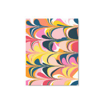 Modern Abstract Marble Swirl in Pink and Yellow Canvas Print