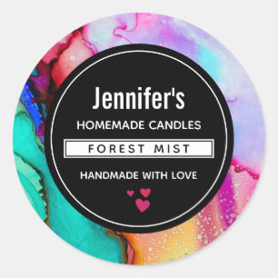 Modern Abstract Marble Watercolor Business Classic Round Sticker