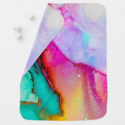 Modern Abstract Marble Watercolor Design Baby Blanket