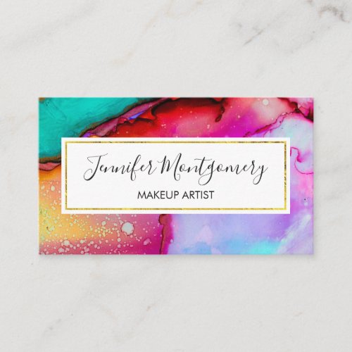 Modern Abstract Marble Watercolor Design Business Card