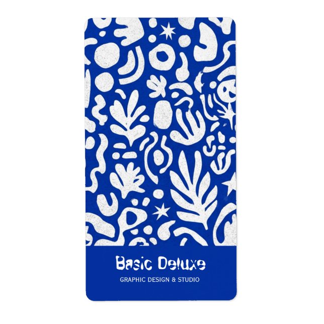 Modern Abstract Matisse Cut-Out Pattern Seamless Label (Front)