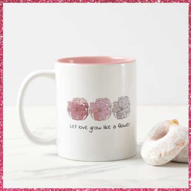 Modern Abstract Mauve and Gray Floral Two-Tone Cof Coffee Mug (Creator Uploaded)