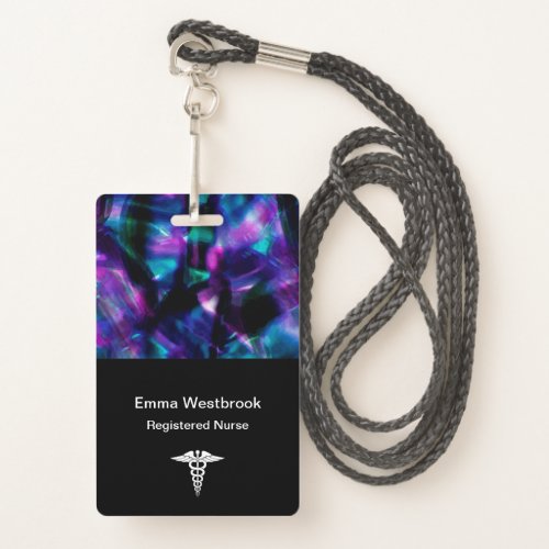 Modern Abstract Medical Registered Nurse Name Badge