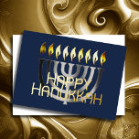 Modern Abstract Menorah Gray Foil Holiday Card<br><div class="desc">Modern Abstract Menorah Gray</div>