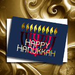 Modern Abstract Menorah Pink Foil Holiday Card<br><div class="desc">Modern Abstract Menorah Pink</div>