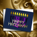 Modern Abstract Menorah Purple Foil Holiday Card<br><div class="desc">Modern Abstract Menorah Purple</div>