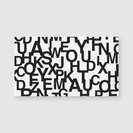 Modern, abstract, messy pattern with letters (Front)