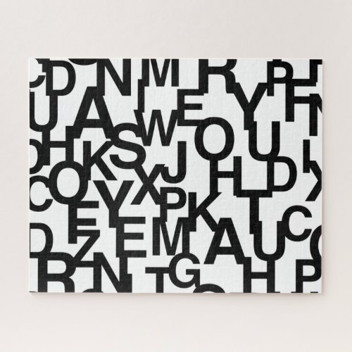 Modern abstract messy pattern with letters jigsaw puzzle