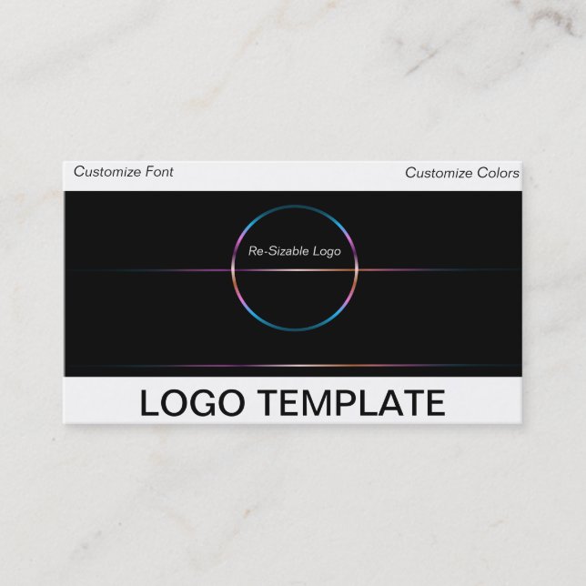 Modern Abstract Metallic Circle Logo Business Card (Front)