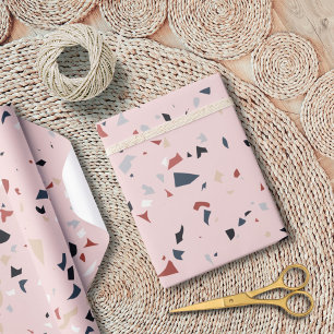 Modern Abstract Mid Century Terrazzo Pattern Wrapping Paper