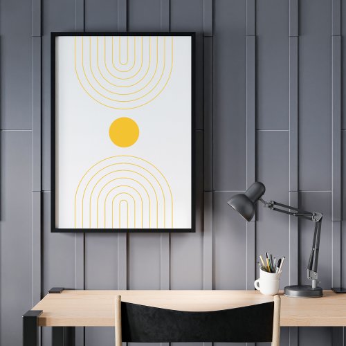 Modern Abstract Minimal Line Art  Poster