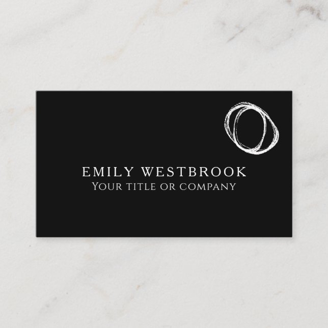 Modern Abstract Minimalist Black Professional Business Card (Front)