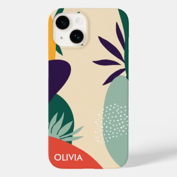 Modern Abstract Minimalist Palms Custom Template Case-mate Iphone 14 Case by iBella at Zazzle