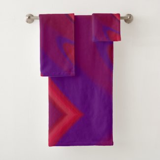 Modern Abstract Minimalist Red Purple Swirl