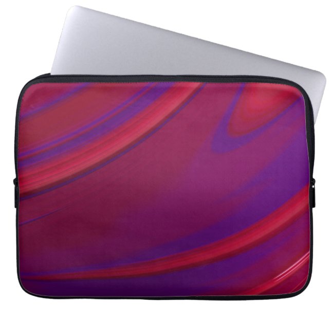 Modern Abstract Minimalist Red Purple Swirl Laptop Sleeve (Front)