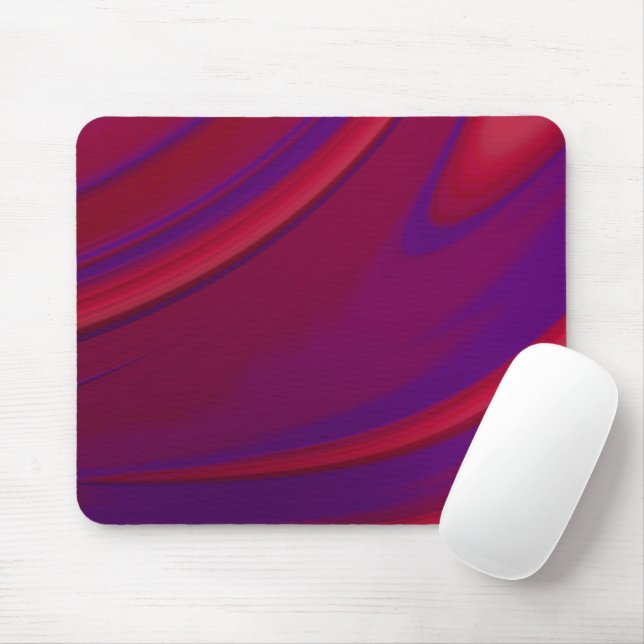 Modern Abstract Minimalist Red Purple Swirl Mouse Pad (With Mouse)