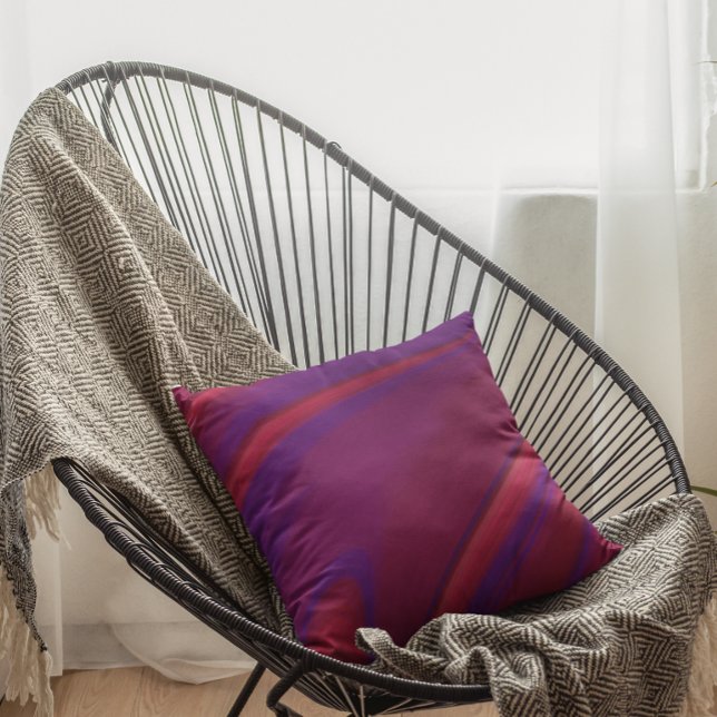 Modern Abstract Minimalist Red Purple Swirl Throw Pillow (Creator Uploaded)