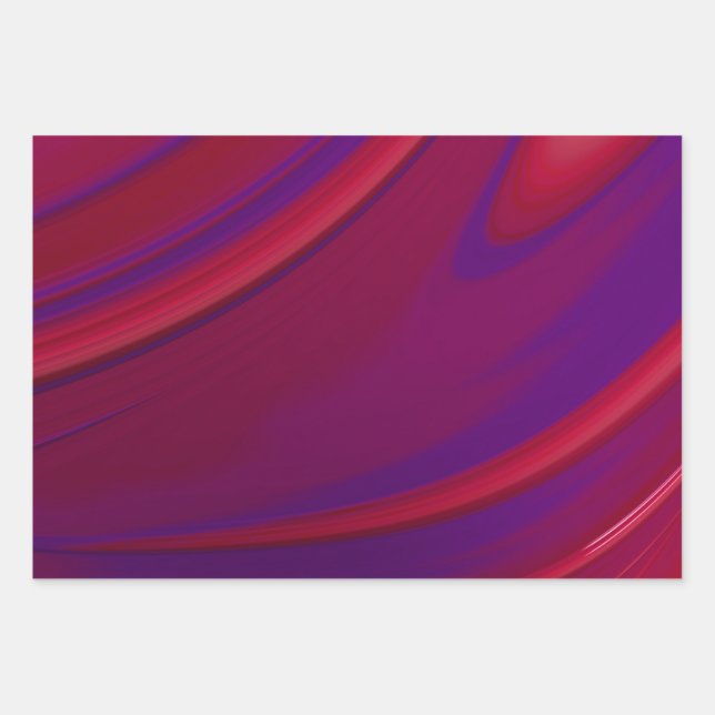 Modern Abstract Minimalist Red Purple Swirl Wrapping Paper Sheets (Front)