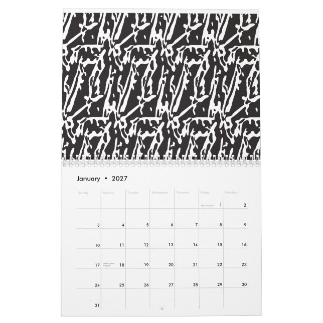 Modern Abstract Minimalist Wall Calendar (Jan 2027)