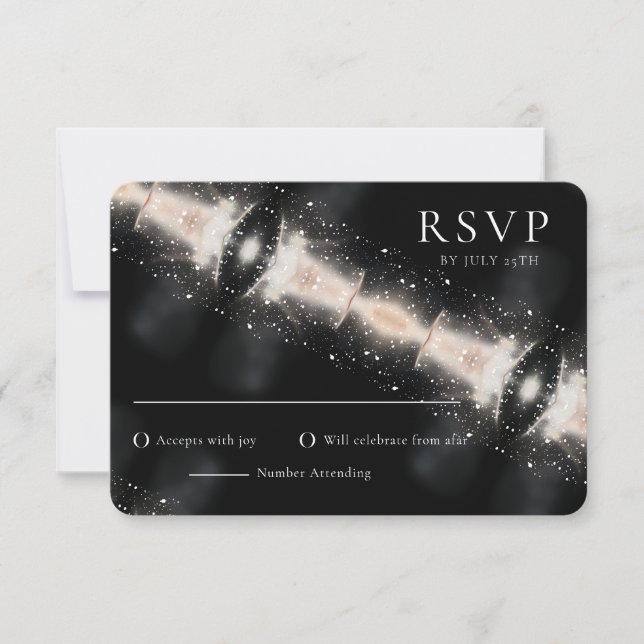 Modern Abstract Minimalist Wedding RSVP Card (Front)