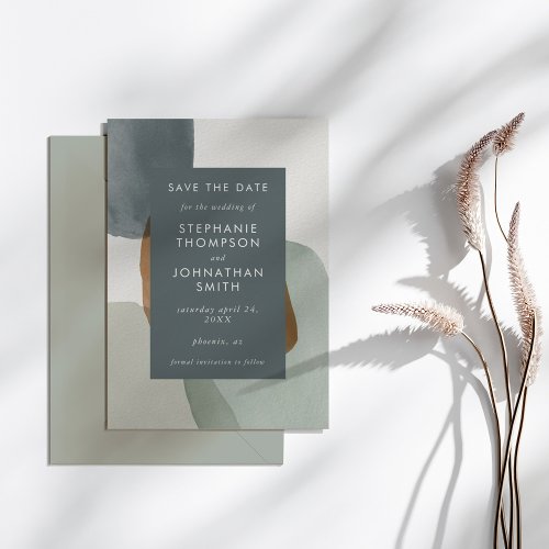 Modern Abstract Minimalistic Save the Date Invitation