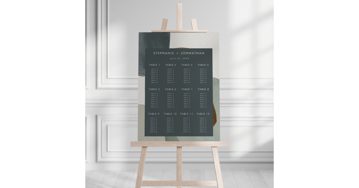 Modern Abstract Minimalistic Wedding Seating Chart Foam Board | Zazzle