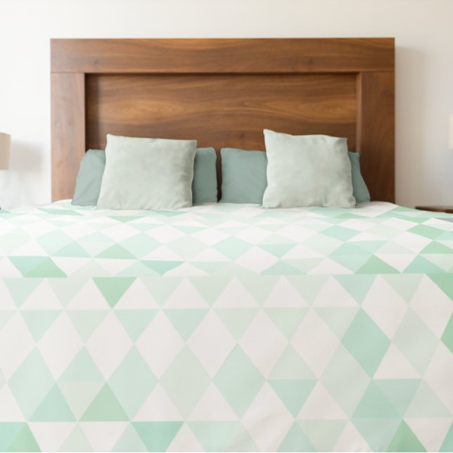 Modern Abstract Mint Geometric Triangle Pattern Duvet Cover (Creator Uploaded)