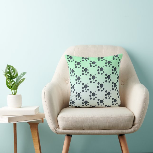 Modern Abstract Mint Green Paper Cut Pattern  Throw Pillow (Chair)