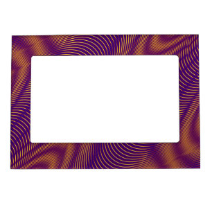 Modern Abstract Moiré Effect Purple Gold Fun Cool Magnetic Frame
