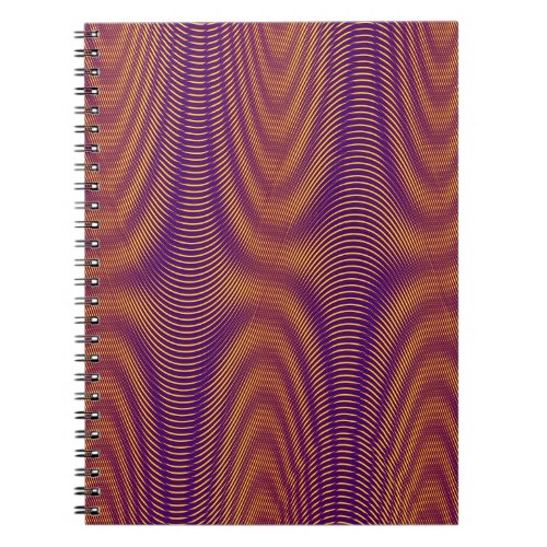  Modern Abstract Moir Effect Purple Gold Fun Cool Notebook