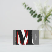 Modern Abstract Monogram Business/Networking Card (Standing Front)