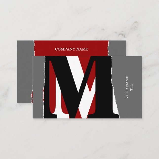 Modern Abstract Monogram Business/Networking Card (Front/Back)