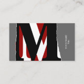 Modern Abstract Monogram Business/Networking Card (Front)