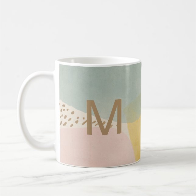 Modern Abstract Monogram Colorful Coffee Mug (Left)