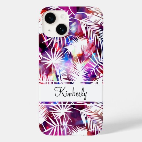 Modern Abstract Monogram Tropical Pattern Case_Mate iPhone 14 Case