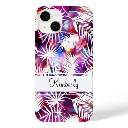 Modern Abstract Monogram Tropical Pattern Case-Mate iPhone 14 Case