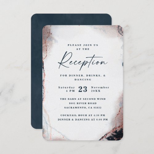 Modern Abstract Moonlight Blue Wedding Reception Enclosure Card