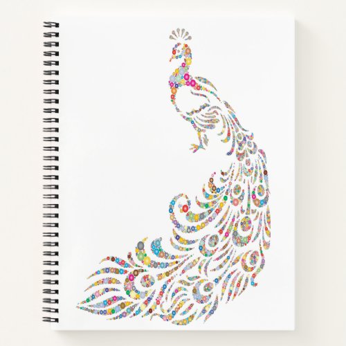 Modern Abstract Multicolor Peacock  Notebook