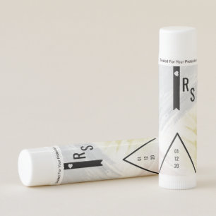 Modern Abstract Mustard Blush Gray Wedding Lip Balm