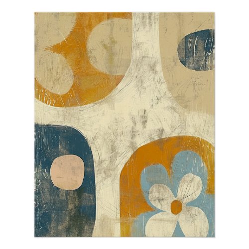 modern abstract muted tones boho aesthetic poster