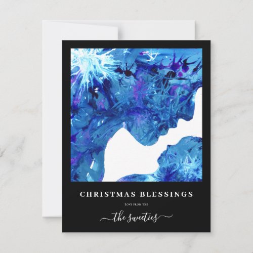 Modern Abstract Nativity Watercolor Christmas Holiday Card