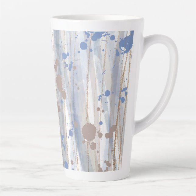 Modern Abstract Nature Art Brushstrokes Latte Mug (Right)