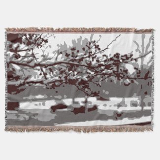 Modern Abstract Nature Landscape Art Brown Sepia