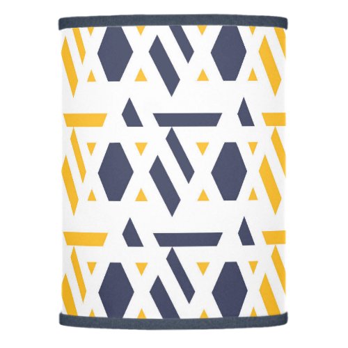 Modern abstract navy blue yellow white pattern lamp shade