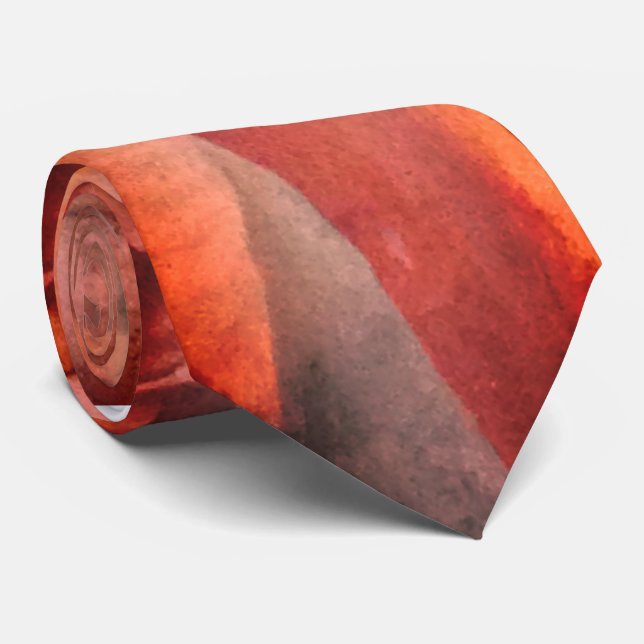 Modern Abstract Neck Tie Desert Sunset  (Rolled)